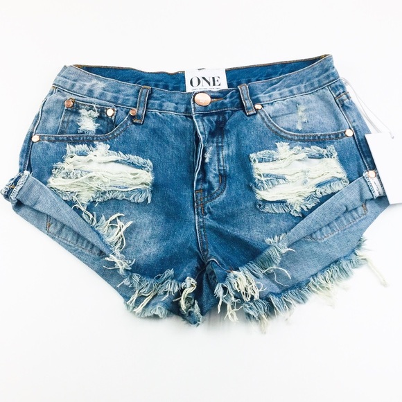 One Teaspoon Pants - ONE TEASPOON BANDITS DISTRESSED FORD JEAN SHORTS